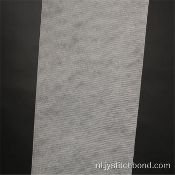 Wit gestikte polyester stof